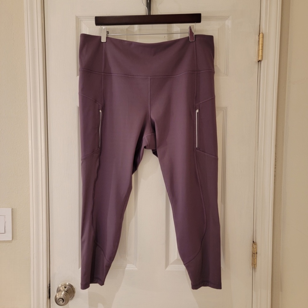 Athleta Rainer Unbrushed 7/8 Tight Size 2X Violet SuperSonic Pocket #981847 - Picture 2 of 10